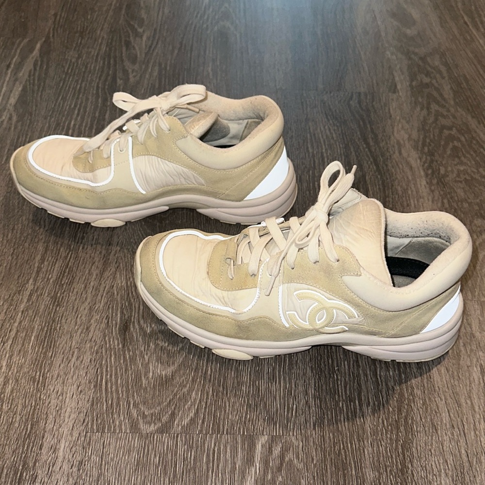 Chanel White Reflective Sneakers
